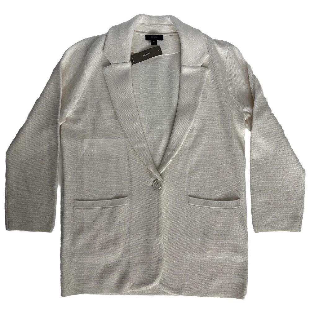 J Crew Womens Cecile Relaxed Cardigan Sweater Blazer Ivory NWT Size XS Office